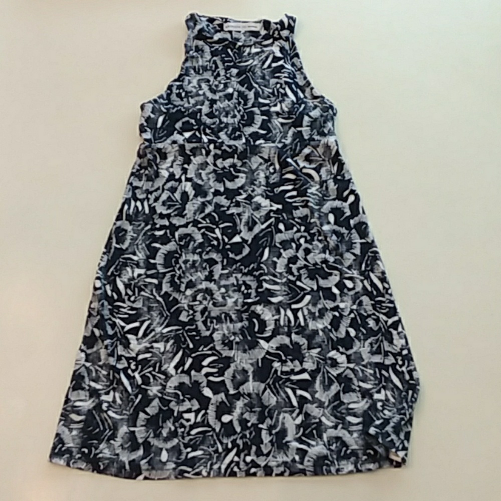 Athleta xxs navy blue abstract print dress